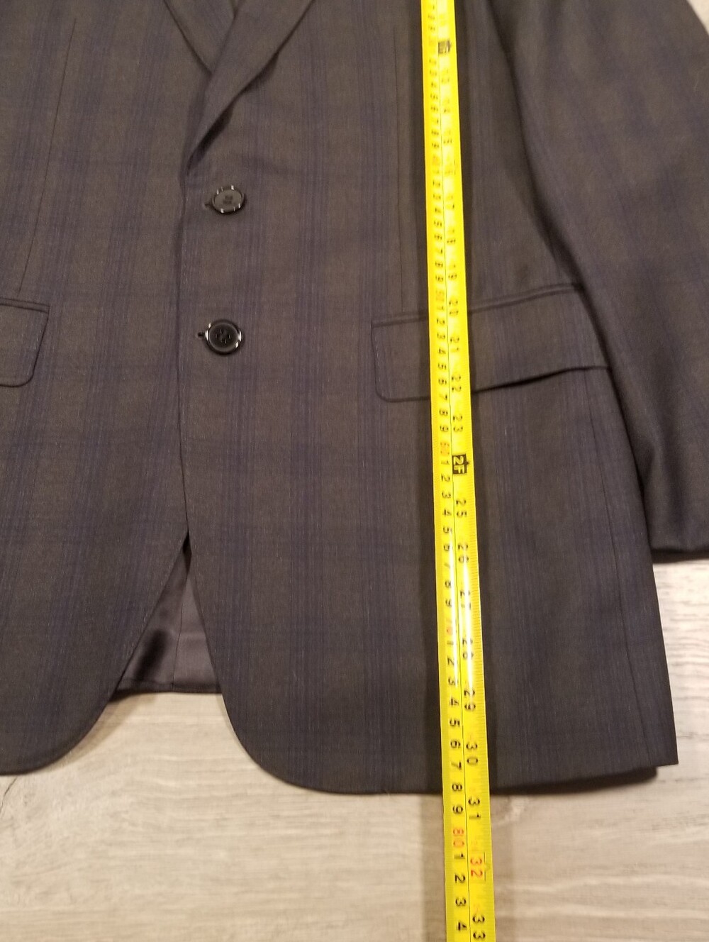 Canali Suit 2 Piece 50R EU (40R 34x30) Mens Gray Blue Rothmans Wool Plaid Check - Picture 9 of 16